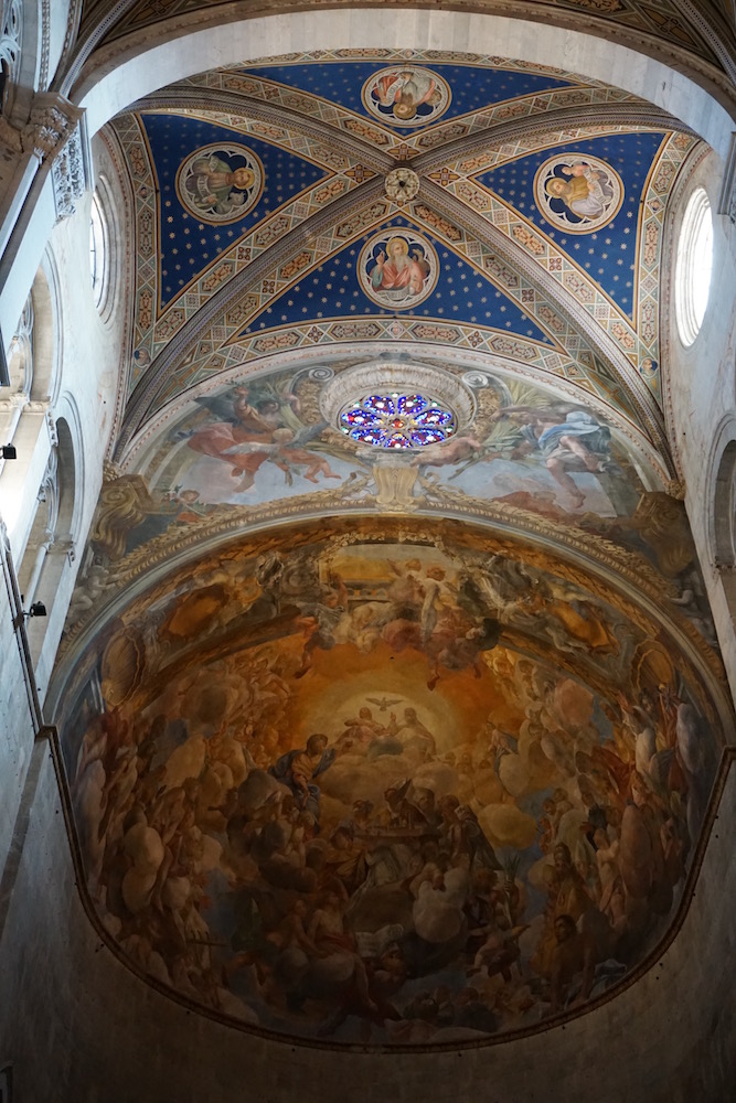 A fresco on the ceiling of the Cathedral San Martino.